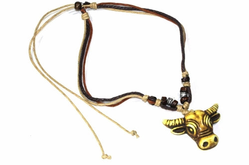 Tribal Cow Head Boho Style Necklace