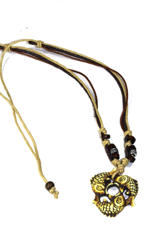 Tribal Fish Trio Boho Style Necklace