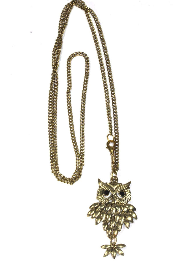 Rising Owl Pendant Necklace