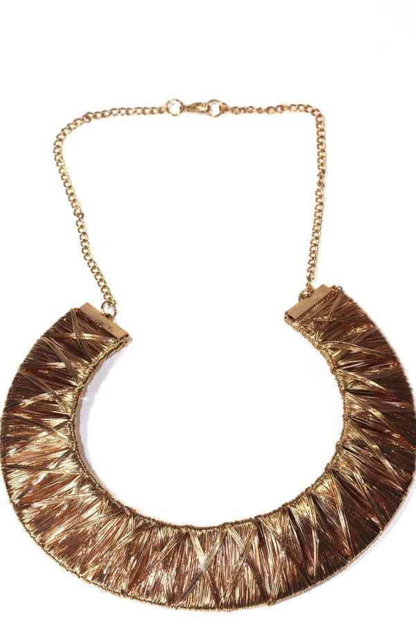 Rose Gold Tone Exotic Weave Necklace