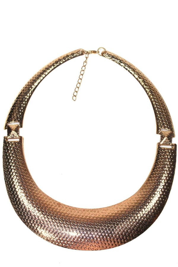 Rose Tone Dotted Statement Necklace