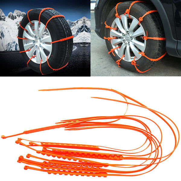 10Pc Winter Anti-skid Chains for Car Snow Mud