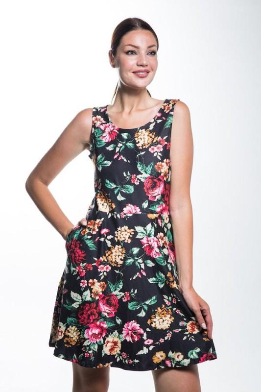Women's Aster Pocket Black Floral Fashion Dress