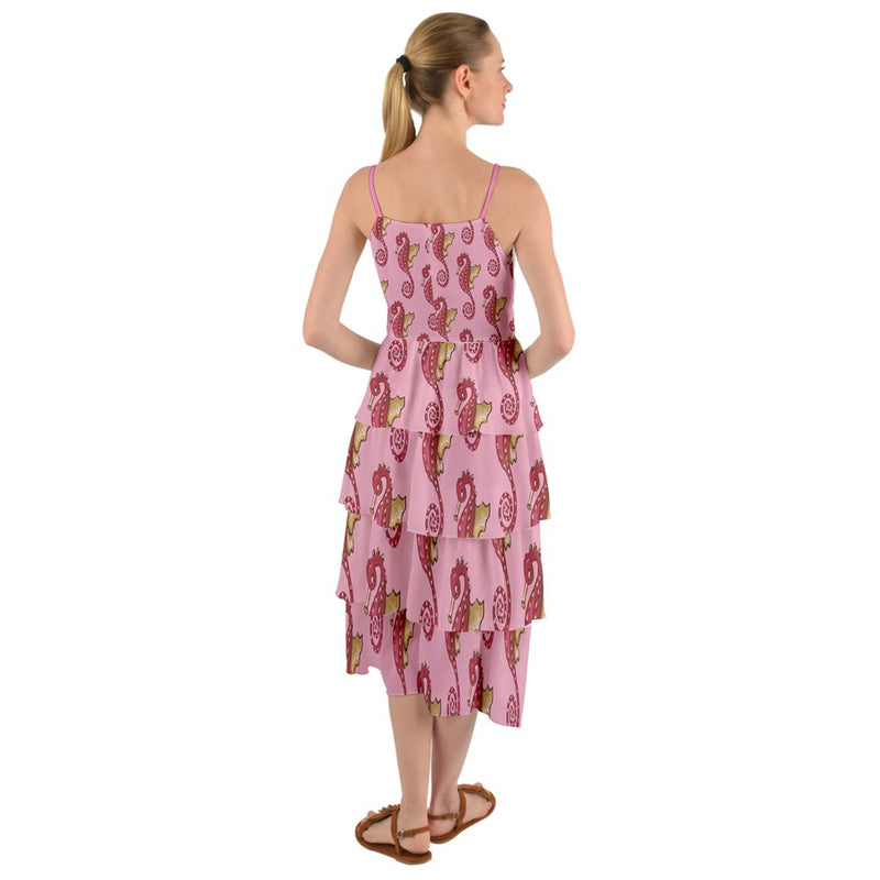 Pink Seahorses Layers Fringe Dress