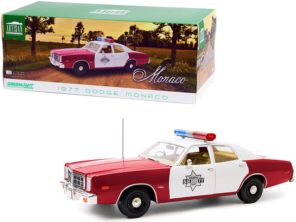1977 Dodge Monaco \Finchburg County Sheriff\" Burgundy and White 1/18