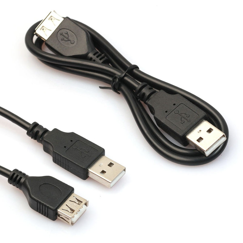 1PC 2ft/60cm Black USB Male to A Female Extension