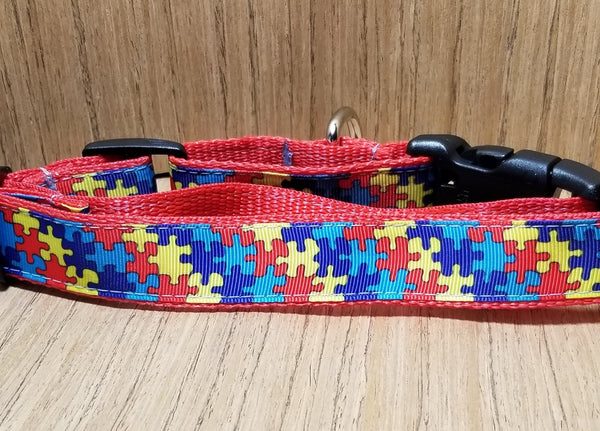 Collar/ Medium/ Autism Puzzle Pieces