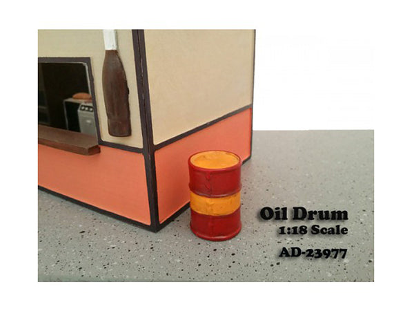 Oil Drum Accessory Set of 2 pieces for 1/18 Scale Models by American