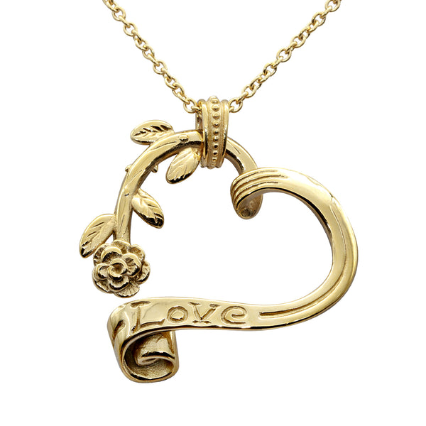 24K Gold Plated Stainless Steel Garden Heart Necklace