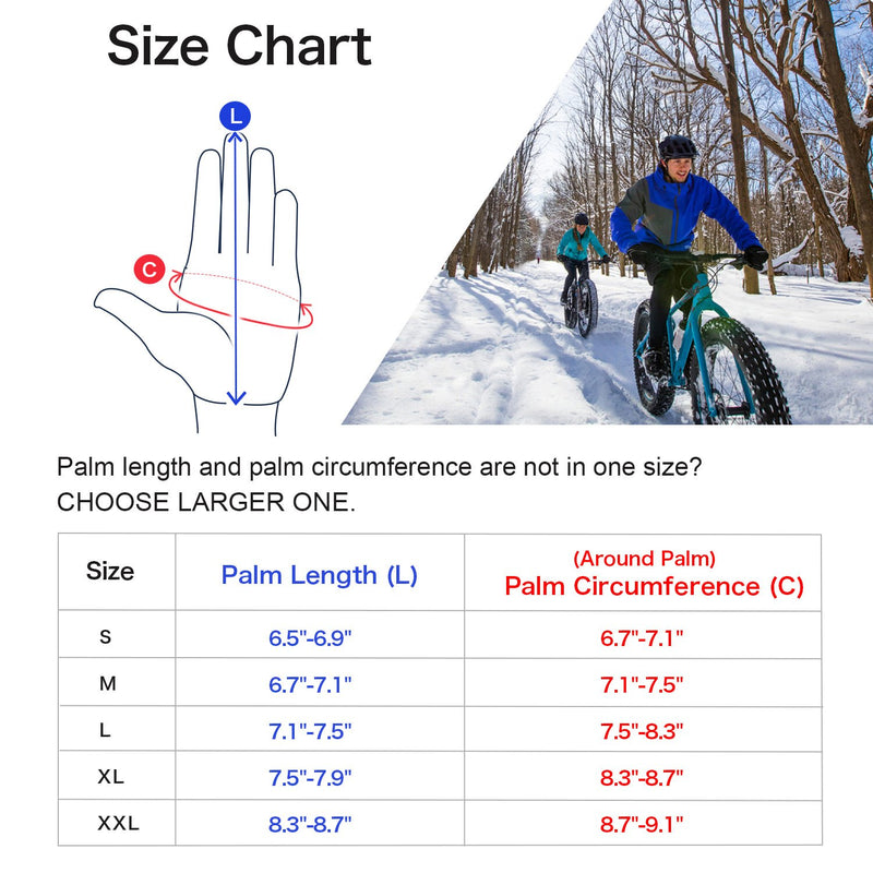 Winter Gloves, Cycling Gloves with Touch Screen Function