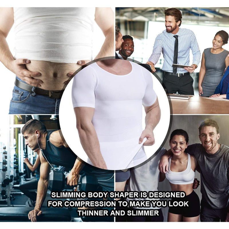 Men's Slimming Shaper Chest Tummy Shirt Corset Compression Body SP