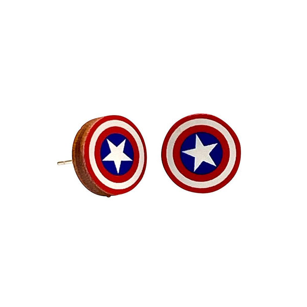 American Shield Stud Earrings #3099