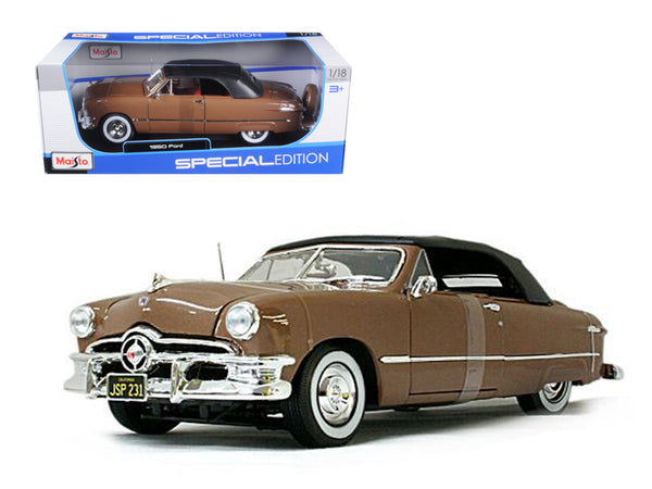 1950 Ford Convertible Soft Top Brown/Bronze 1/18 Diecast Model Car by