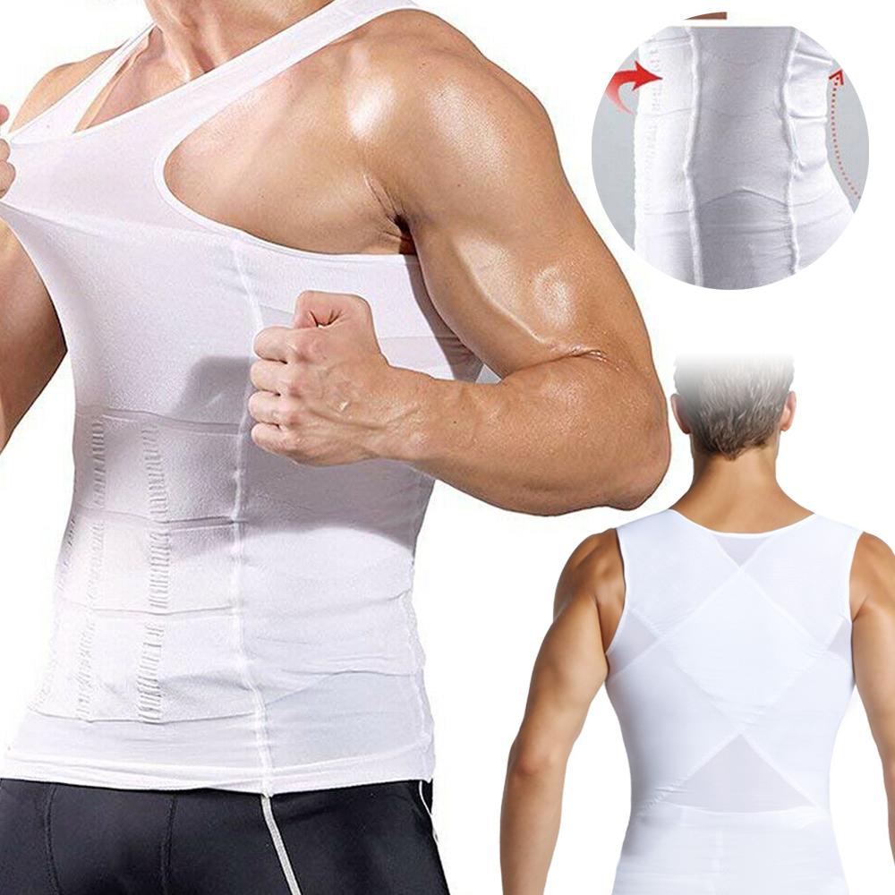 Aptoco Compression Shirt for Men Shapewear Vest Body Shaper