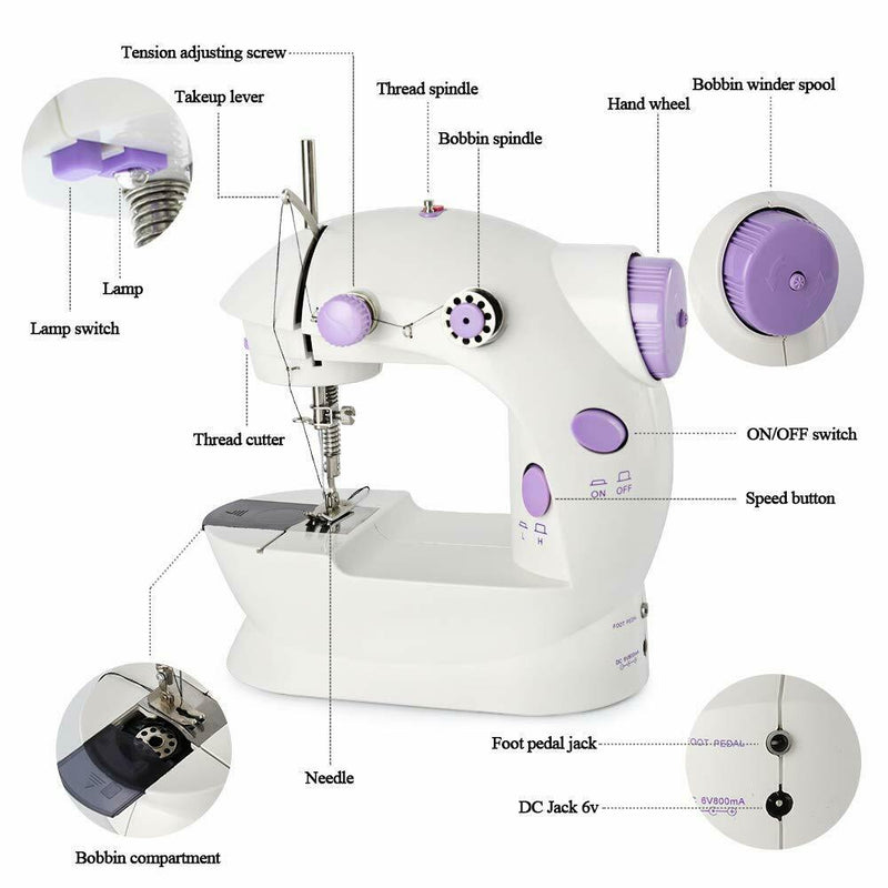 Mini Sewing Machine Electric Portable Crafting Mending Tool SP