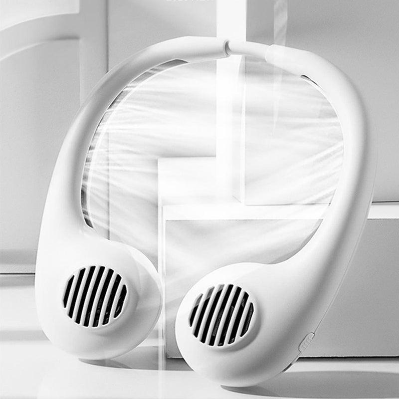 Low Noise Design Portable USB Charging Wearable Neckband Fan SP
