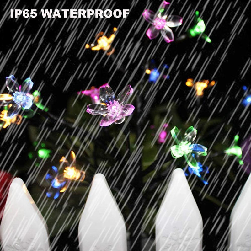 2Pcs Solar Flower Lights Multi-Color Outdoor Waterproof Lights SP