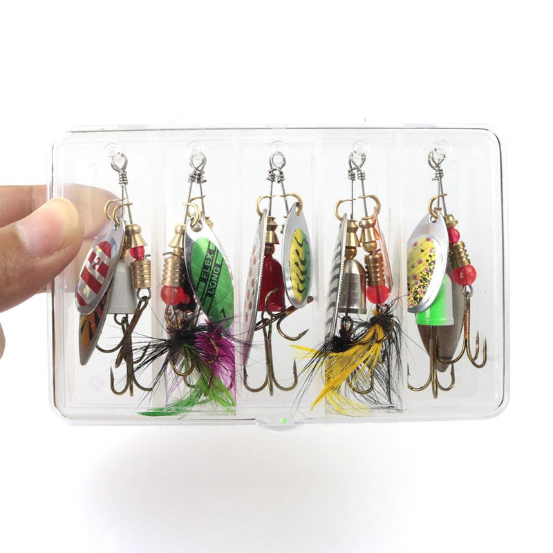10pcs fishing spoon baits lure fishing wobbler lures with box SP