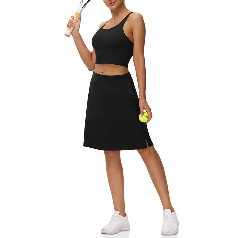 Women's 20 Inch Soft and Breathable Tennis Skirt Sports Short Skirt
