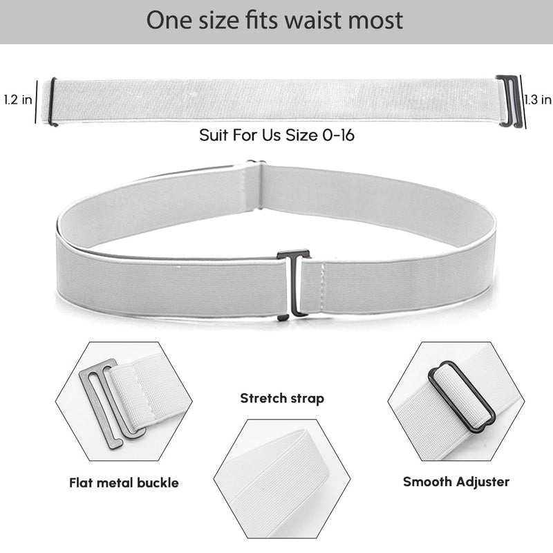 Women Invisible Belt Women's Stretch Adjustable Belts with Flat Buckle