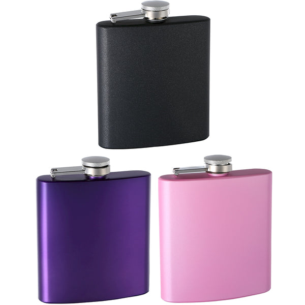 6oz Painted Hip Flask, Assorted Colors