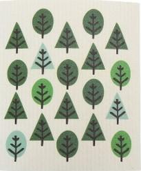 Pine Trees and Evergreen Swedish Dishcloth