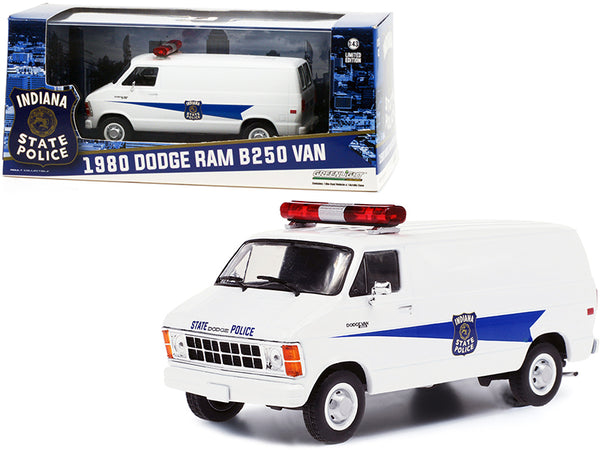 1980 Dodge Ram B250 Van White \Indiana State Police\" 1/43 Diecast
