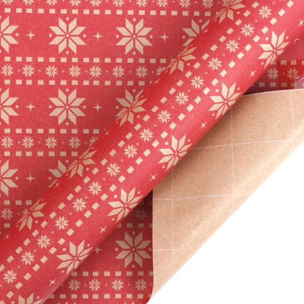 Christmas Knit Kraft Wrapping Paper Roll Red/Natural - 30"X 10'