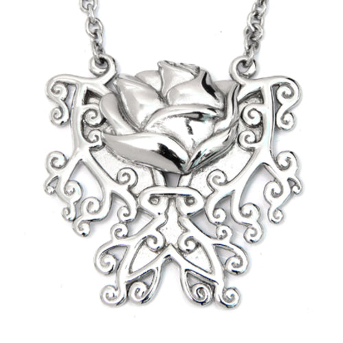 Every Rose Has Its Thorn - Butterfly Rose Necklace