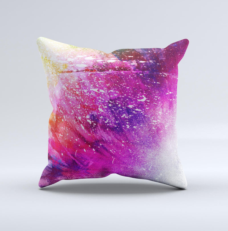 Abstract Neon Paint Explosion ink-Fuzed Decorative Throw Pillow