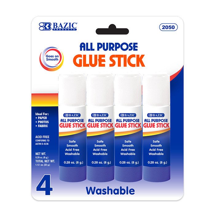Bazic Products 2050-24 0.28 oz Premium Small Glue Stick Pack of 4  Cas