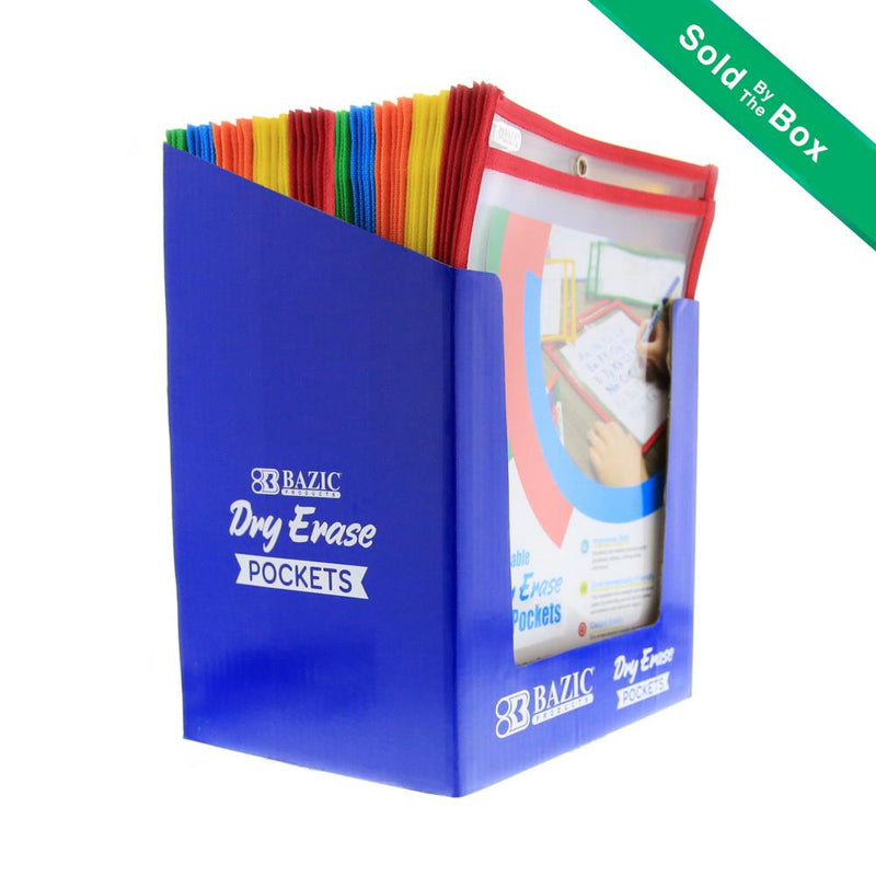 Bazic 6091   BAZIC Reusable Dry Erase Pockets Pack of 50