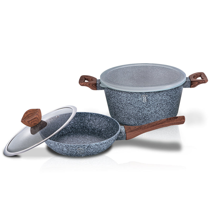 4-Piece Kitchen Cookware Set Gray Stone Collection