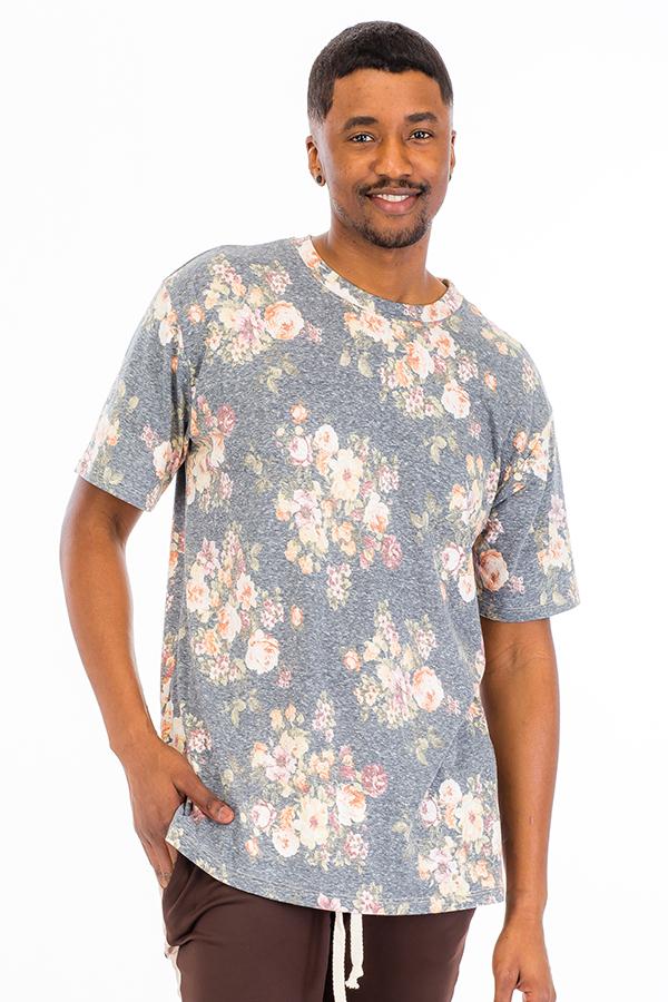 HEATHERED FLORAL SHIRT
