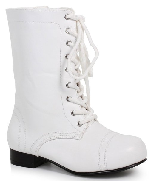 Ellie 248631 Childrens White Ankle Combat Boot, Large