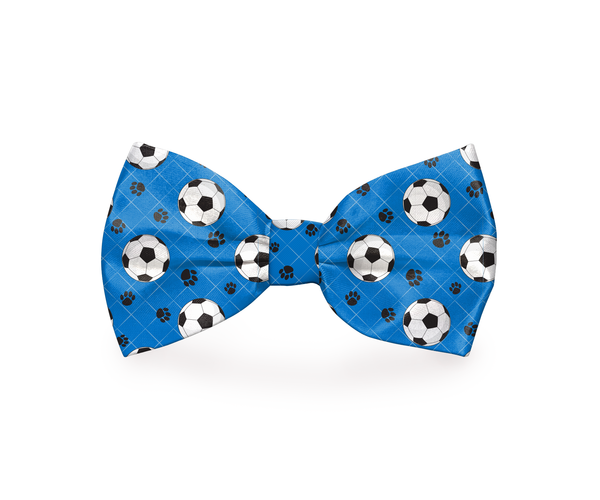 Soccer Balls Sports Dog Bow Tie Blue
