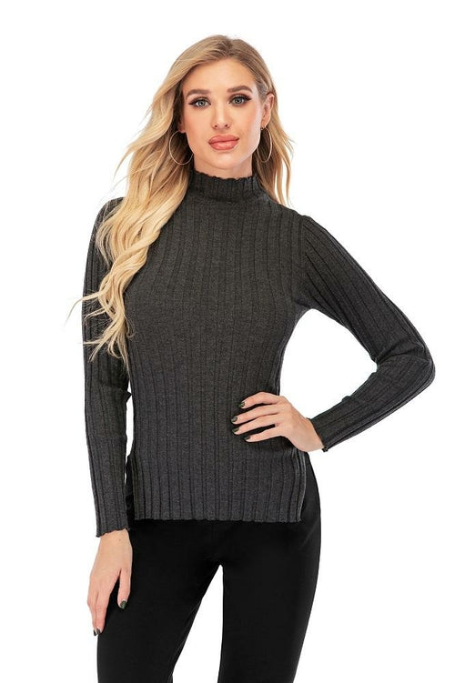 Women's Wool Long Sleeve Mock Neck Sweater
