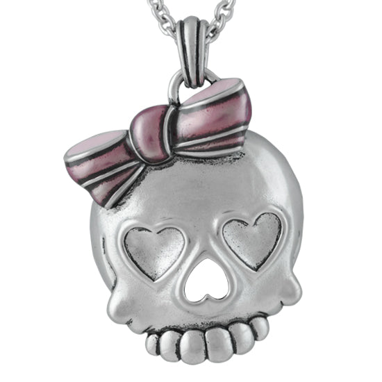Badass Skull in Pink Necklace