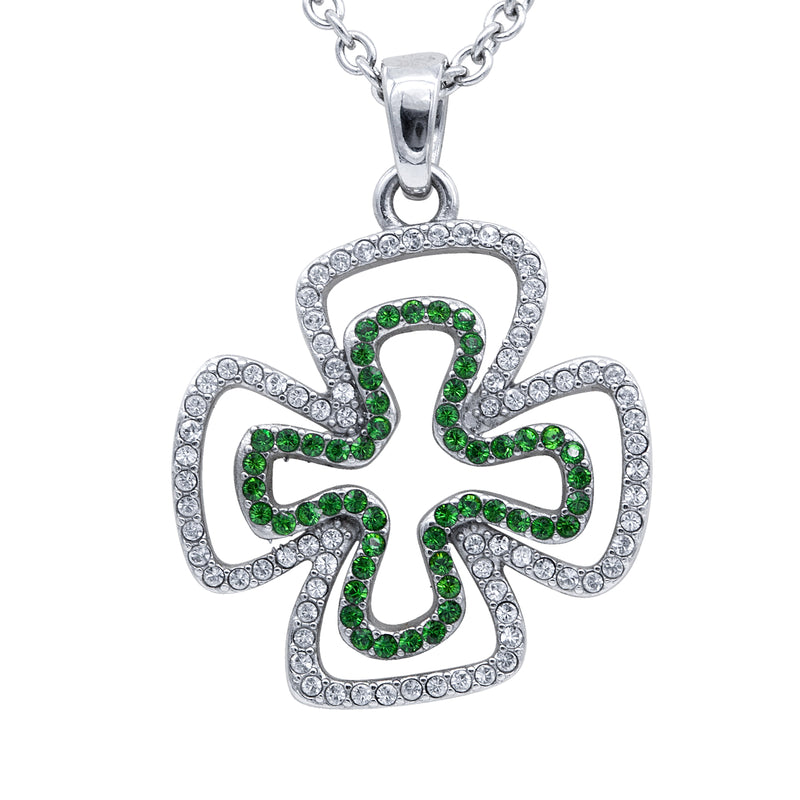 Double Your Luck Clover with 130 Swarovski Crystals Necklace