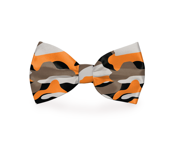 Camouflage Orange Camo Dog Bow Tie