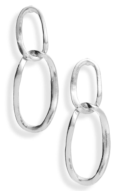 Oval link pendant earring