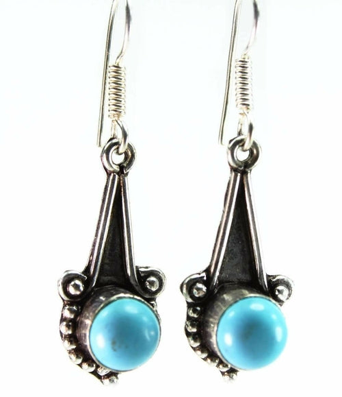 Turquoise Round Stone Earrings