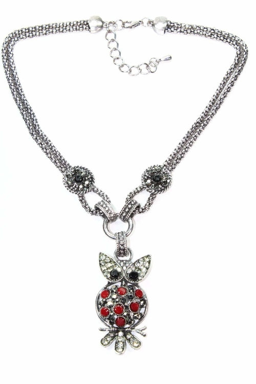 Dazzling Perched Owl Necklace