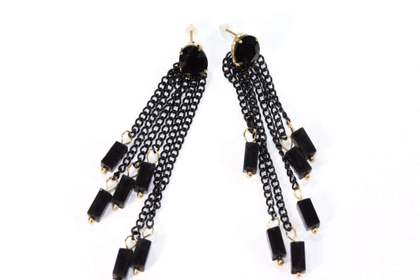 Chain & Beads Dangle Earrings