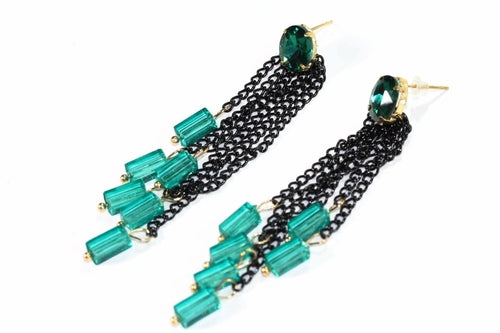 Chain & Beads Dangle Earrings