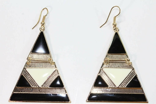 Egyptian Style Enamel Earrings