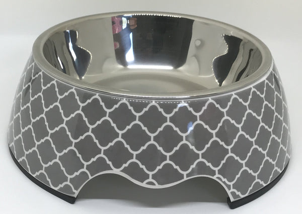 Modern Gray Medium Dog Bowl