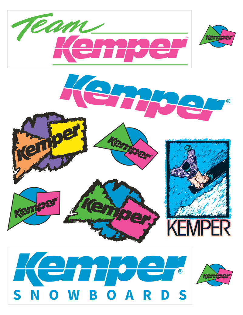 Kemper Snowboards Sticker Pack 24-Piece Assorted