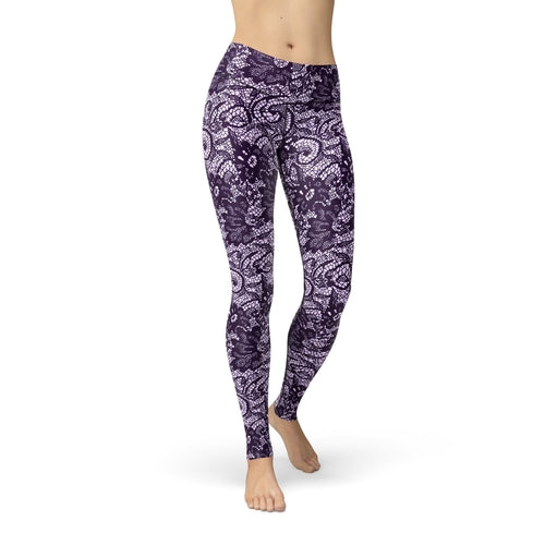 Jean Purple Lace Leggings