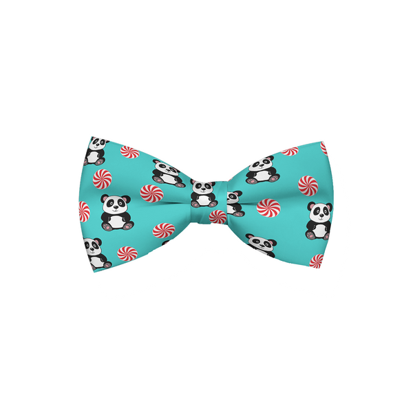 Peppermint Panda Blue Dog Bow Tie